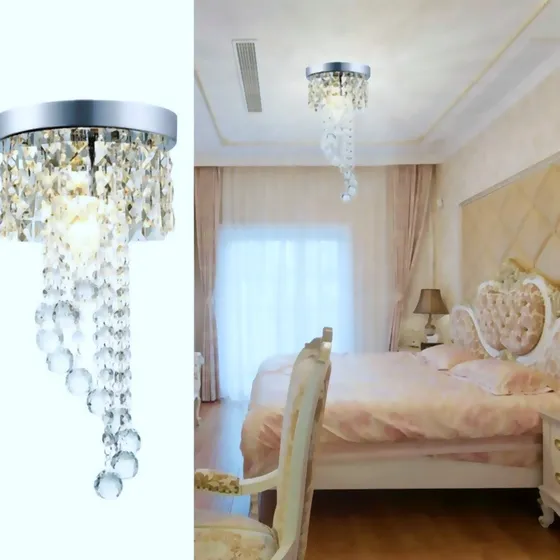 Luminária De Teto Cristal Acrílico Alto Brilho Para Quarto