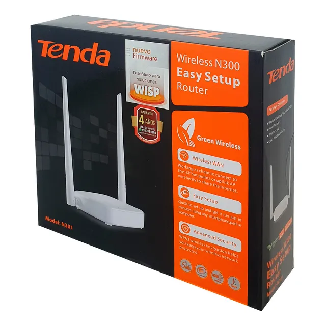 Router Inalambrico N301 Tenda 3puertos 10/100 Repetidor Wisp