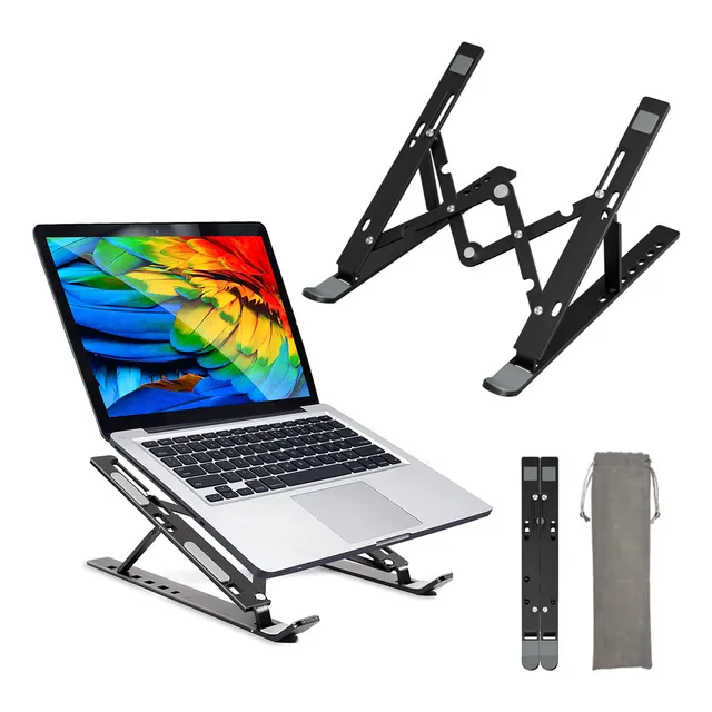 Brecelent 6560 base soporte para laptop aluminio plegable portátil y ajustable accesorios para laptop de notebook y tablet color negro
