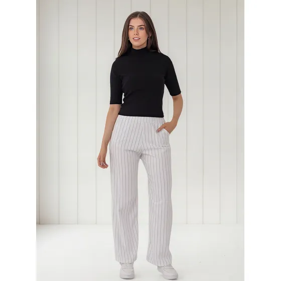 Pantalones Palazzo Rayados Uriel Para Mujer - Marca Nano