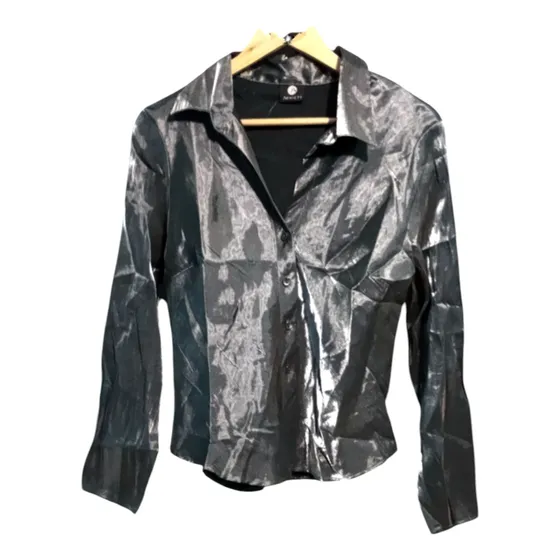 Camisa Plata Silver Tornasol Talla S Nueva Mamba