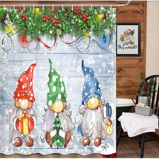 Cortina Ducha Diseño Muñeco Nieve Para Cuarto Baño Casa Pino