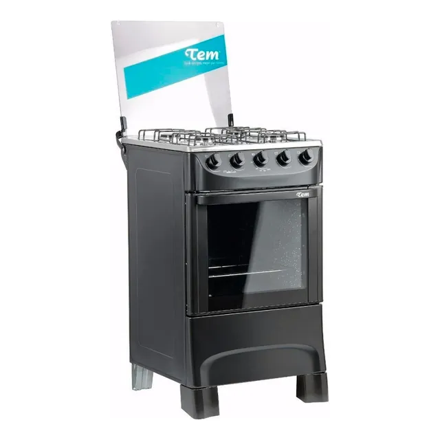 Cocina Tem Aniversario A Gas 4 Hornallas Color Negro