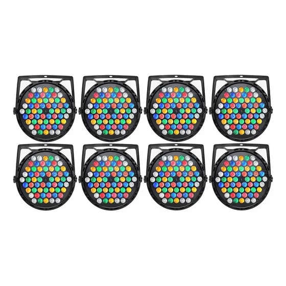 Kit 8 Refletor Canhão Led Par 64 Rgbwa 60 Leds 3w Strobo Dj 127/220v