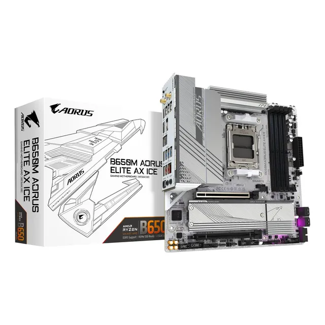 Placa Base Gigabyte B650m Aorus Elite Ax Ice Am5 Lga 1718