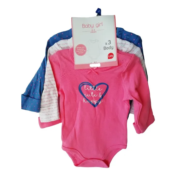 Bodys Manga Larga Para Niñas, Niños Y Bebes