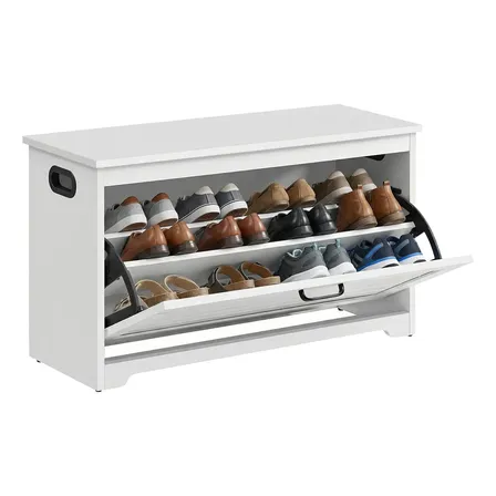 Banco Para Sapatos Com Porta Basculante Cor Branco