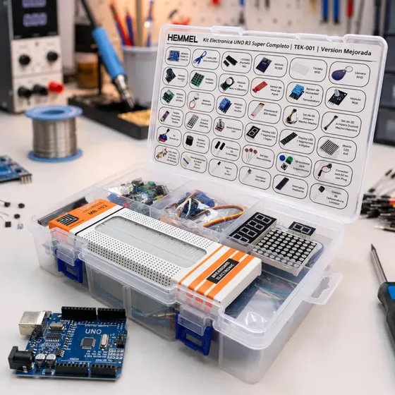kit electronica arduino compatible uno r3 HEMMEL super completo para principiantes tek-001