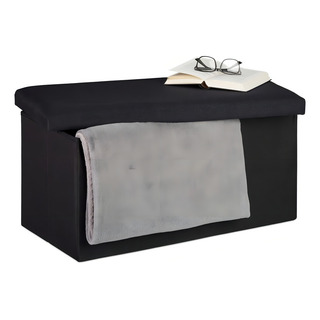 Banca Baúl Almacenamiento Plegable Otomano Taburete Zapatera Color Negro Banca Baúl Almacenamiento Plegable Otomano Taburete Zapatera Color Negro