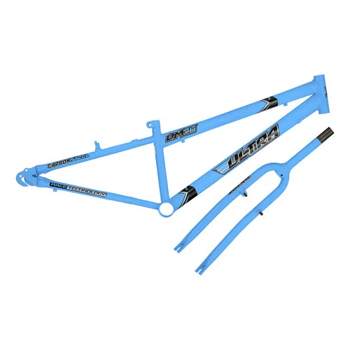 Quadro Bicicleta Bike Aro 26 Aço Carbono + Garfo Rebaixado Cor Azul Bebe