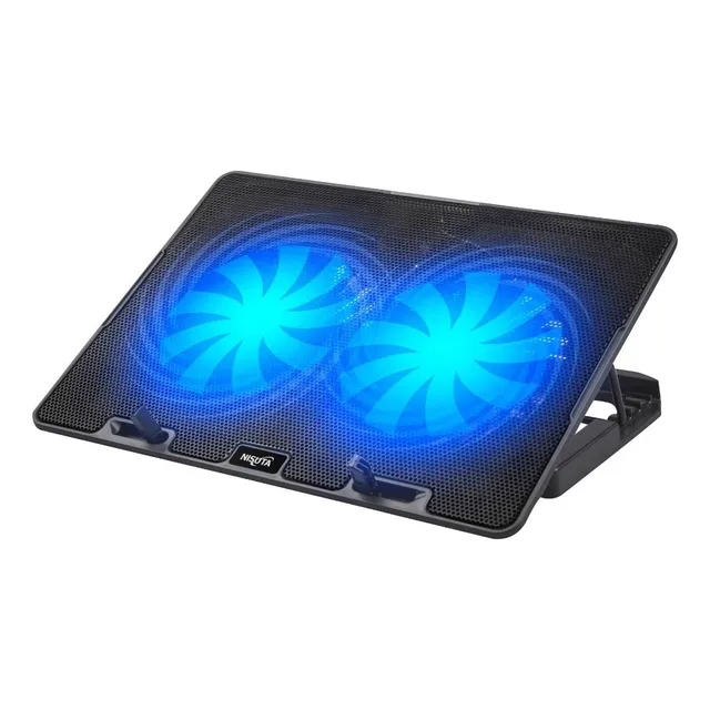BASE COOLER SOPORTE NOTEBOOK REGULABLE NISUTA NSCN84 LUZ LED COLOR NEGRO