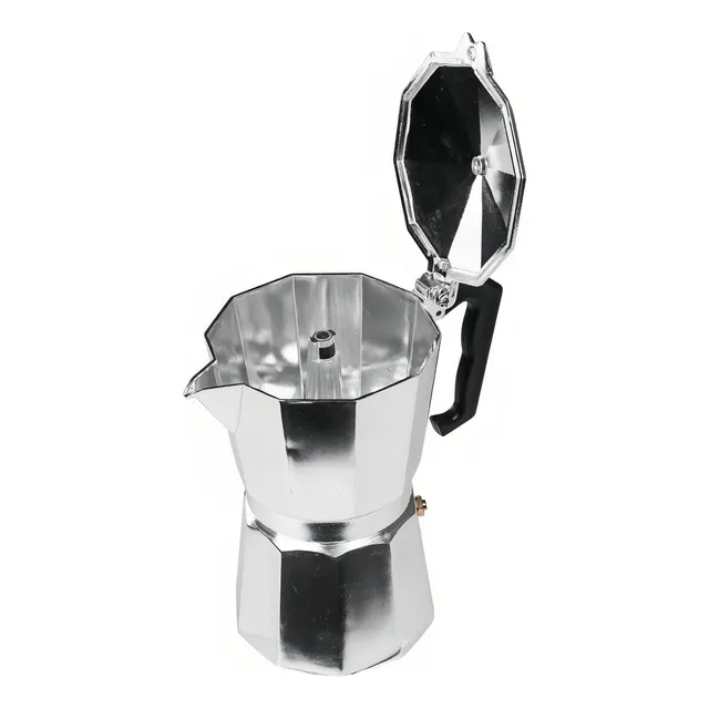 Cafetera Italiana Aluminio 9 Tazas Color Plateado