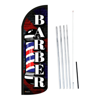 Bandera Publicitaria 4m Barber (c) Completa Con Asta Bandera Publicitaria 4m Barber (c) Completa Con Asta