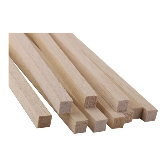 Palo De Balso Madera Cuadrado 8 Mm X6 Und