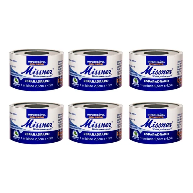 Esparadrapo Impermeável 2,5cm X 4,5 Metros Missner - 06 Un