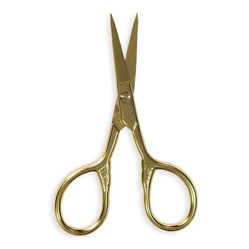 Tesoura Designer De Sobrancelha Pequena Dourada Klass Vough