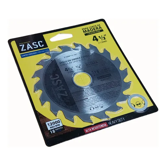 Disco Para Sierra Circular 4 Pulagas 1/2 115mm 18 Dientes