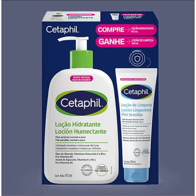 Kit Cetaphil Loção 473ml + Loção De Limpeza 100ml Sem Fragrância Kit Cetaphil Loção 473ml + Loção De Limpeza 100ml Sem Fragrância
