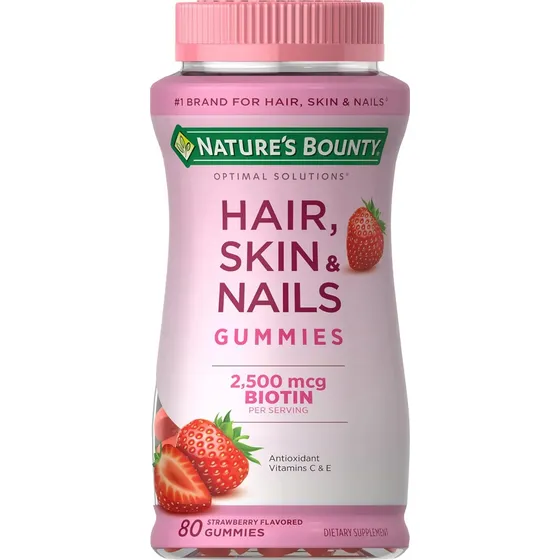 Suplemento Nature's Bounty, 80 Gomitas Con Biotina Para Cabe