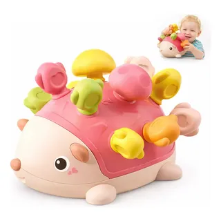 Brinquedo Educativo Ouriço Sensorial Montessori Para Desenvolvimento Motor RosaP