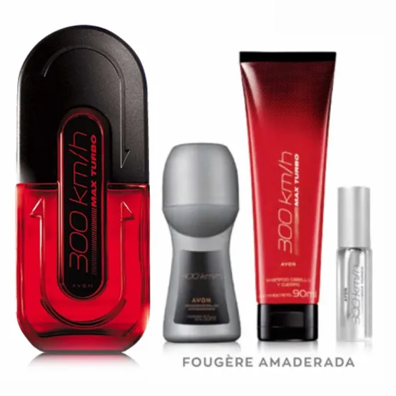 Pack X4 Perfume 300km Max Turbo Avon + Bolsa Regalo