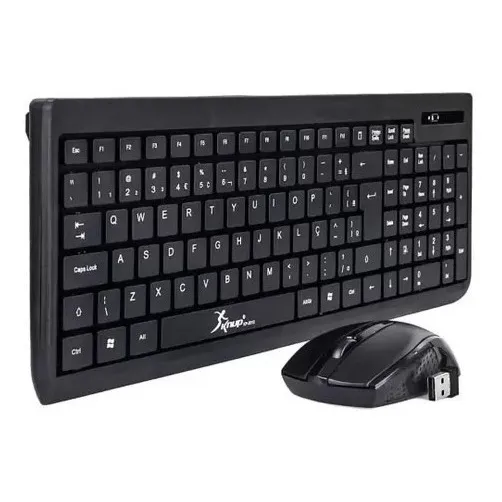 Kit Teclado + Mouse Óptico Sem Fio Knup Kp-2012 Wireless
