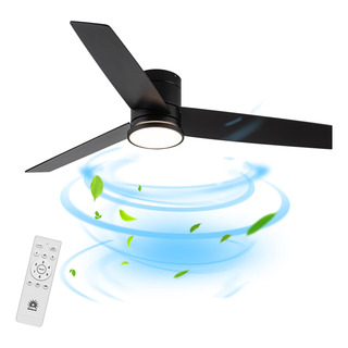 Ventilador De Techo Con Lampara Led Negro 3 Aspas 52 In 64w Ventilador De Techo Con Lampara Led Negro 3 Aspas 52 In 64w