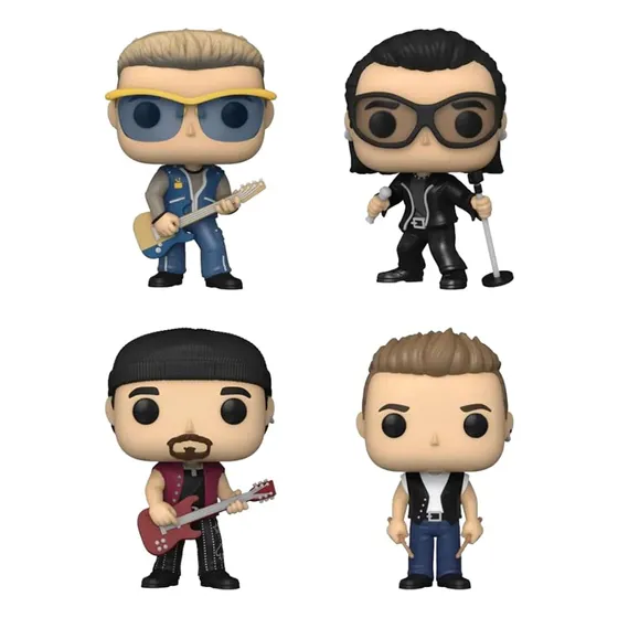 Funko Pop! U2 - Pack 4 Figuras Vinilo: Bono, The Edge, Larry
