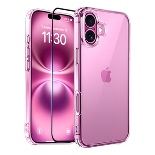 Funda Para Iphone16 Transparent De Silicona Protector + Mica Funda Para Iphone16 Transparent De Silicona Protector + Mica