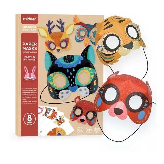 Máscaras De Animales Para Niños - Fiesta En El Bosque Color
