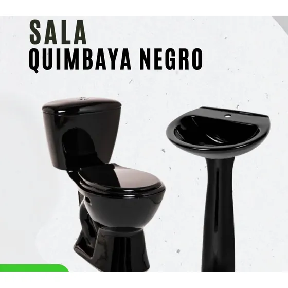 Corona Neg Black Brillante Combo Sanitario Pedestal