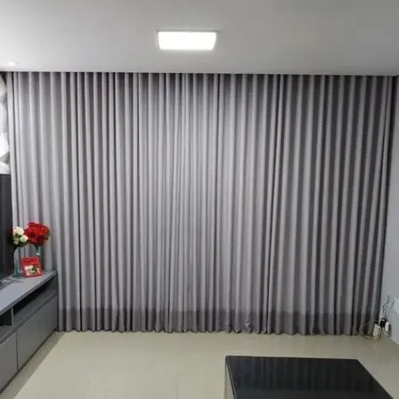 Cortina Trilho Duplo Gaze Linho C/ Blackout 100% 7m X Altura