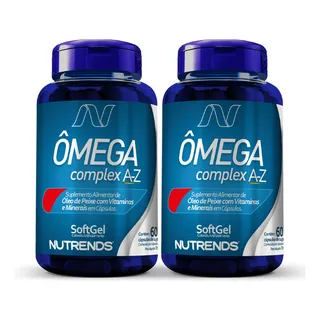 2x Ămega 3 Complex A-z Nutrends 60 Capsulas Sabor Sem Sabor 2x Ămega 3 Complex A-z Nutrends 60 Capsulas Sabor Sem Sabor