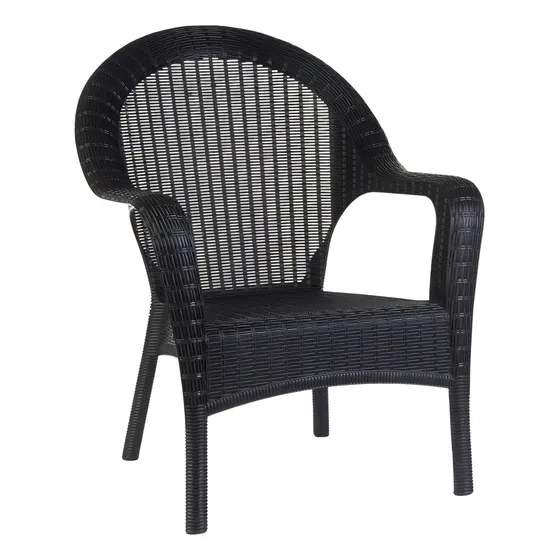 Sillon De Jardin Qatar Rattan Exterior Color Negro Garden Life