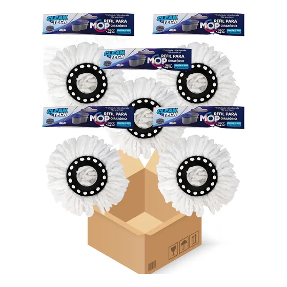 Kit 5 Refis Para Mop Giratório 13l Encaixe Universal Atacado