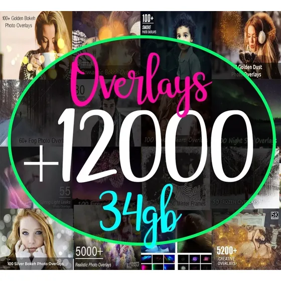 Overlays Superposiciones Para Photoshop Mas De 12,000 34gb