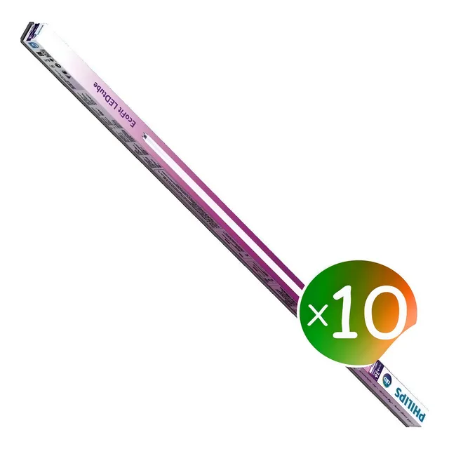 Pack 10 Tubos Led Ecofit 16w = 36w Philips 220v T8 Directo Color de la luz Neutra (4000°k)