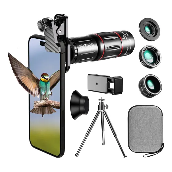 Kit De Lentes Para Celular Telescopio 22x Zoom + Macro 25x
