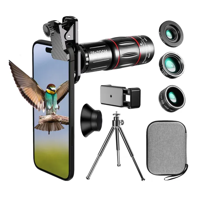 Kit De Lentes Para Celular Telescopio 22x Zoom + Macro 25x