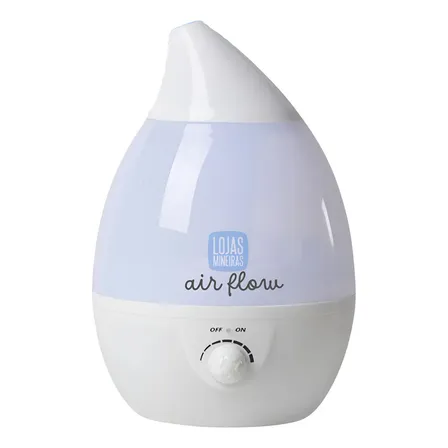 Umidificador De Ar Ultrassonico Luminária Lojas Mineiras Mais Air Flow Cor Branco e Cinza