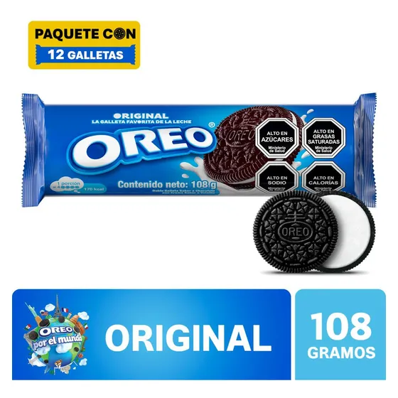 Oreo Galleta De Chocolate Rellena Sabor Original 108g