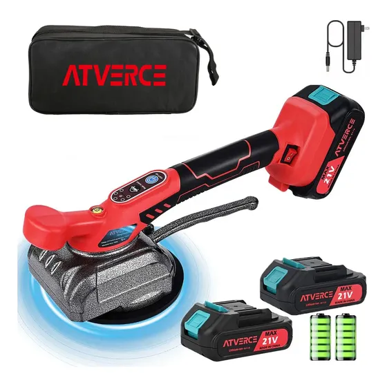 Atverce PP21V-01 Niveladores de Azulejo Vibrador Alta Potencia Inalámbrico con 2 Baterías 5 Niveles de Velocidad de Ajuste herramienta de albañileria Adecuada para Suelos Azulejos Paredes Unidad