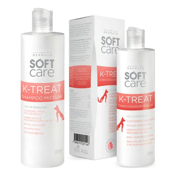 1 K-treat Condicionador E 1 Shampoo K-treat 300ml Soft Care