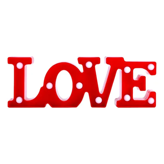 Letras Love De Luces Decoracion Amor Y Amistad 3d Rojo