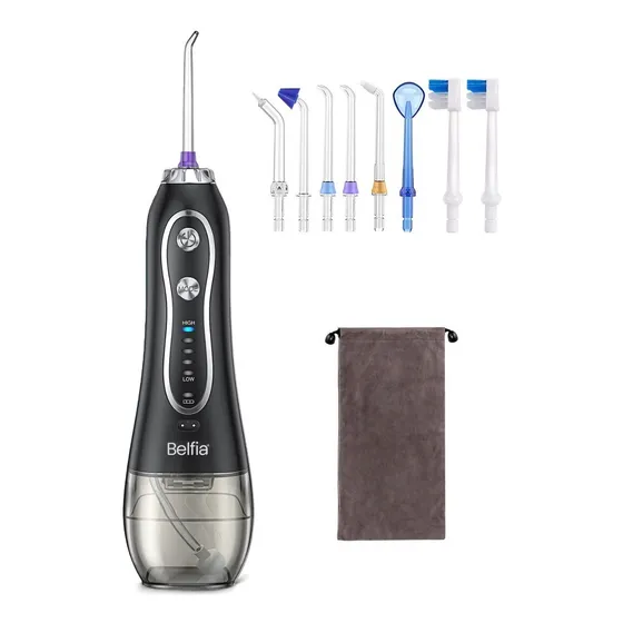 Irrigador Bucal Ducha Dental Water Hf-6 Belfia Con 5 Niveles De Presion Con 8 Picos Usb