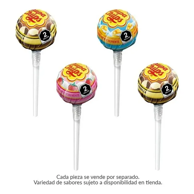 2 Pza Paleta De Caramelo Macizo Chupa Chups Cremosa Fresas C