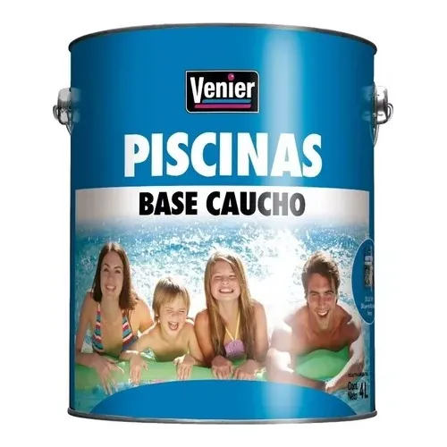 Pintura Piletas Reforzada En Caucho Azul 4l Venier - Yanina