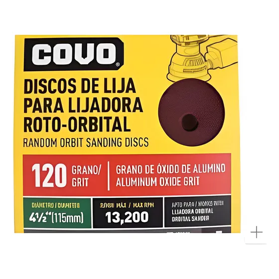 Discos Lija Roto-orbital 4.5'' Grano 120 Covo