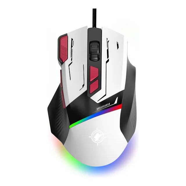 Mouse Gamer Ergonomico Alambrico Usb Rgb 7 Botones 7200dpi