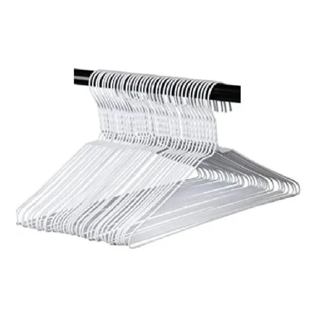 Ganchos De Metal Grandes Para Ropa - Docena Color Blanco